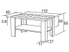 K149 KAROL, konferenční stolek 110x60cm, dub sonoma / sklo