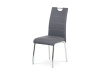 HC-484 GREY, jídelní židle, chrom / ekokůže šedá + bílé prošití