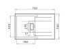 KARTESIO 1B 1D, pyragranitový dřez 79x50cm, carbon
