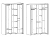 DESJO 06, šatní skříň 2-dveřová 140cm, dub san remo / zrcadlo