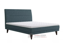 LOLITA, čalouněná postel 180x200cm box-spring, látka modrá