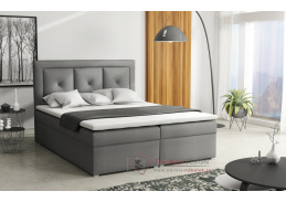 MIRABEL PLUS BOX, čalouněná postel 180x200cm - boxspring, látka šedá