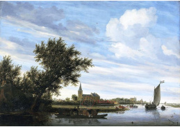 SO VI-104 Salomon van Ruysdael - Říční krajina s kostelem