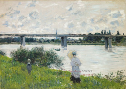 A-335 Claude Monet - Promenáda se železničním mostem v Argenteuil