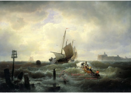 D-6448 Andreas Achenbach - Vstup do přístavu Hellevoetsluys