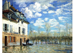 VANG6 Alfred Sisley - Loďka při povodni v přístavu Marly