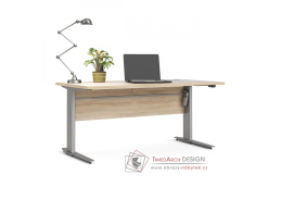 OFFICE 80400/318, výškově nastavitelný psací stůl, silver grey / dub sonoma