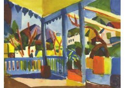 VAM17 August Macke - Terasa venkovského domu v St. Germain