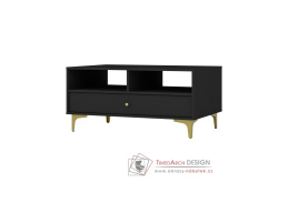 TOMILA 201/1, konferenční stolek 100x65cm, zlatá / černý grafit