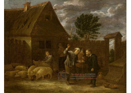 A-1669 David Teniers - Krajina s prodejcem prasat