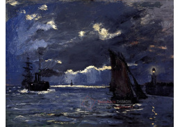 VCM 105 Claude Monet - Přímořská krajina s loděmi v měsíčním světle