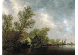 VH290 Jan van Goyen - Říční krajina s chatrčí a plachetnicemi