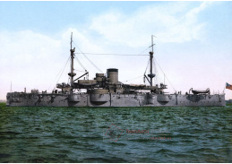 Fotochrom VF 313 USS Texas v roce 1898