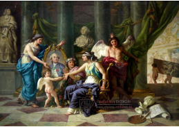 VF202 Jean-Jacques Lagrenee - Alegorie o zřízení muzea ve velké galerii Louvre