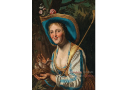 D-8632 Gerard van Honthorst - Mladá pastýřka s holuby