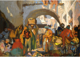 KO I-183 Frank Brangwyn - Pouliční trh v oblasti Tangeru