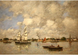 VF163 Eugene Boudin - Lodě na Garonne v Bordeaux