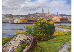 A-1771 John Sloan - Slunečnice na skalnatém pobřeží