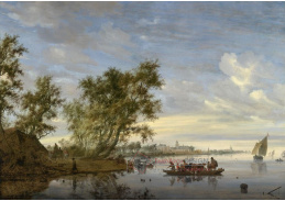 KO VI-333 Salomon van Ruysdael - Přívoz s dobytkem na řece Vecht poblíže Nijenrode