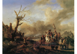 VH427 Philips Wouwerman - Vojáci s dětmi a rabování