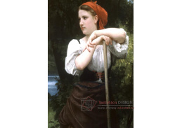 R15-59 Adolph William Bouguereau - Portrét mladé ženy hrabající seno