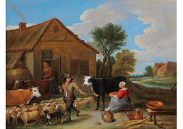 DDSO-1360 David Teniers - Vesnická scéna se ženou