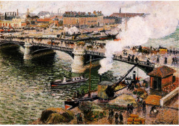 VCP-262 Camille Pissarro - Pont Boieldieu v Rouen, sychravé počasí