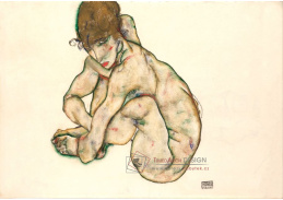 VES 242 Egon Schiele - Krčící se nahá dívka