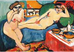 VELK 20 Ernst Ludwig Kirchner - Dvě nahé ženy na modré pohovce