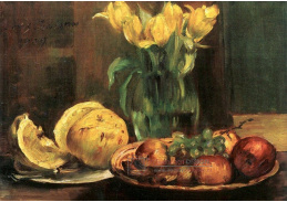 VLC 42 Lovis Corinth - Zátiší se žlutými tulipány, jablky a grapefruitem