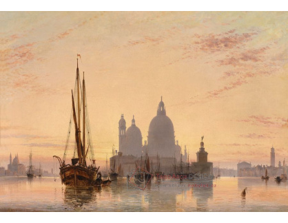 VANG200 Edward William Cooke - Benátky, kostel Santa Maria della Salute