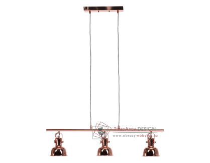 AVIER 4, závěsná lampa v retro stylu, rose gold