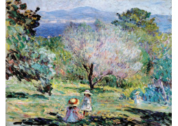 VF186 Henri Lebasque - Dívka ve středomořské krajině