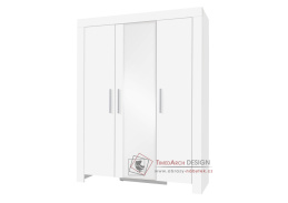 CEZANNE R1, šatní skříň 3-dveřová 150cm, bílá / zrcadlo