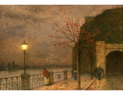 Jakub Schikaneder - Večerní nálada pod Vyšehradem, 60x40cm