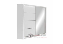 VISTA, šatní skříň s posuvnými dveřmi 180cm, bílá / zrcadlo