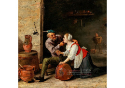 D-9784-1 David Teniers - Nerovný pár v hostinci