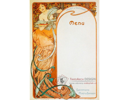 VAM85 Alfons Mucha - Menu, Moet a Chandon