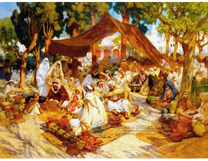 SO IV-345 Frederick Arthur Bridgman - Večerní setkání v severoafrickém táboře