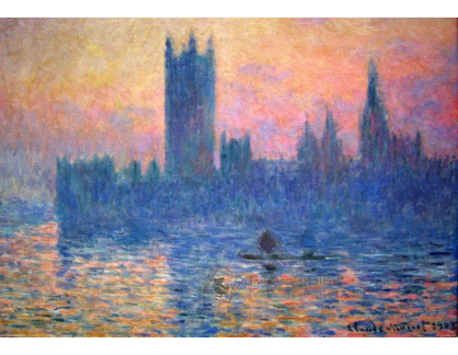 VCM 24 Claude Monet - Parlament při západu slunce