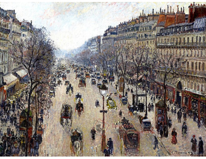 VCP-318 Camille Pissarro - Bulvár Montmartre ráno v oblačném počasí