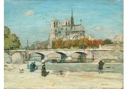 D-8182 Jean-Francois Raffaëlli - Notre Dame při pohledu z Quai de la Tournelle