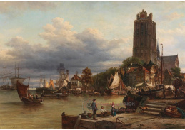 D-8772 Elias Pieter van Bommel - Pohled na město a přístav Dordrecht