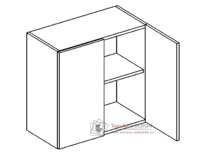 NORA, horní skříňka 2-dvéřová W60, hruška
