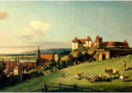 SO IV-329 Bernardo Bellotto - Pohled z Pirny na hrad Sonnenstein