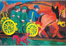 VELK 19 Ernst Ludwig Kirchner - Tři rolníci na koňském povozu