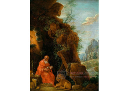 XV-391 David Teniers - Svatý Jeroným se lvem ve skalní jeskyni