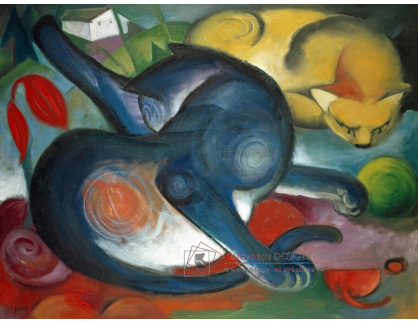 A-6910 Franz Marc - Dvě kočky, modrá a žlutá