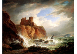 VANG172 Alexander Nasmyth - Pohled na hrad Tantallon