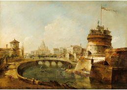 D-7186 Francesco Guardi - Pohled na Castel Sant'Angelo v Římě